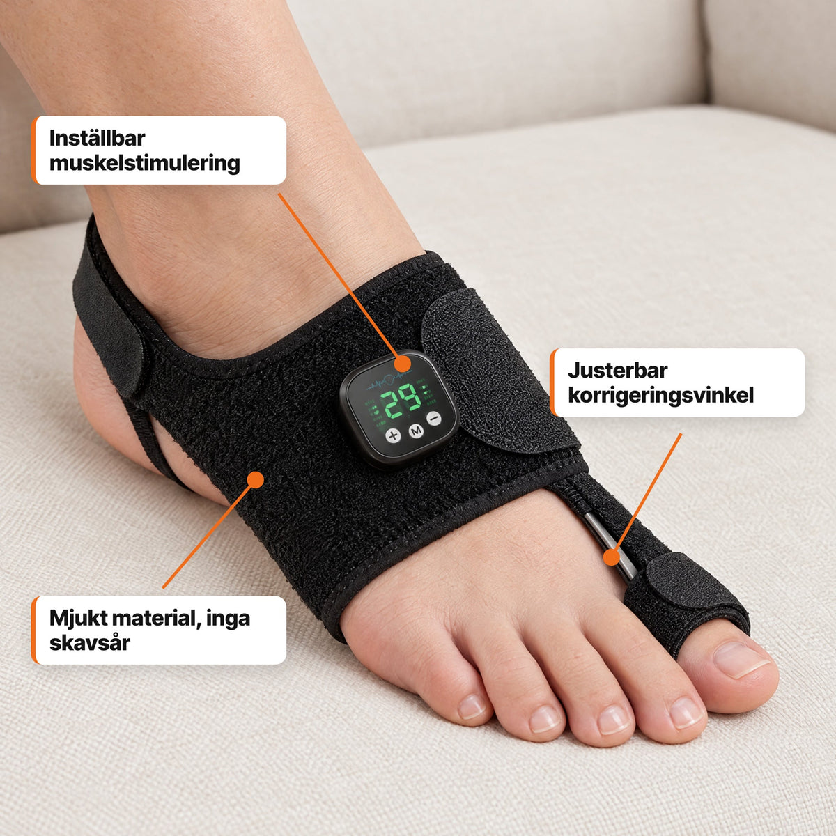 Stryde Bunion EMS, hallux valgus-korrigerare med muskelstimulering
