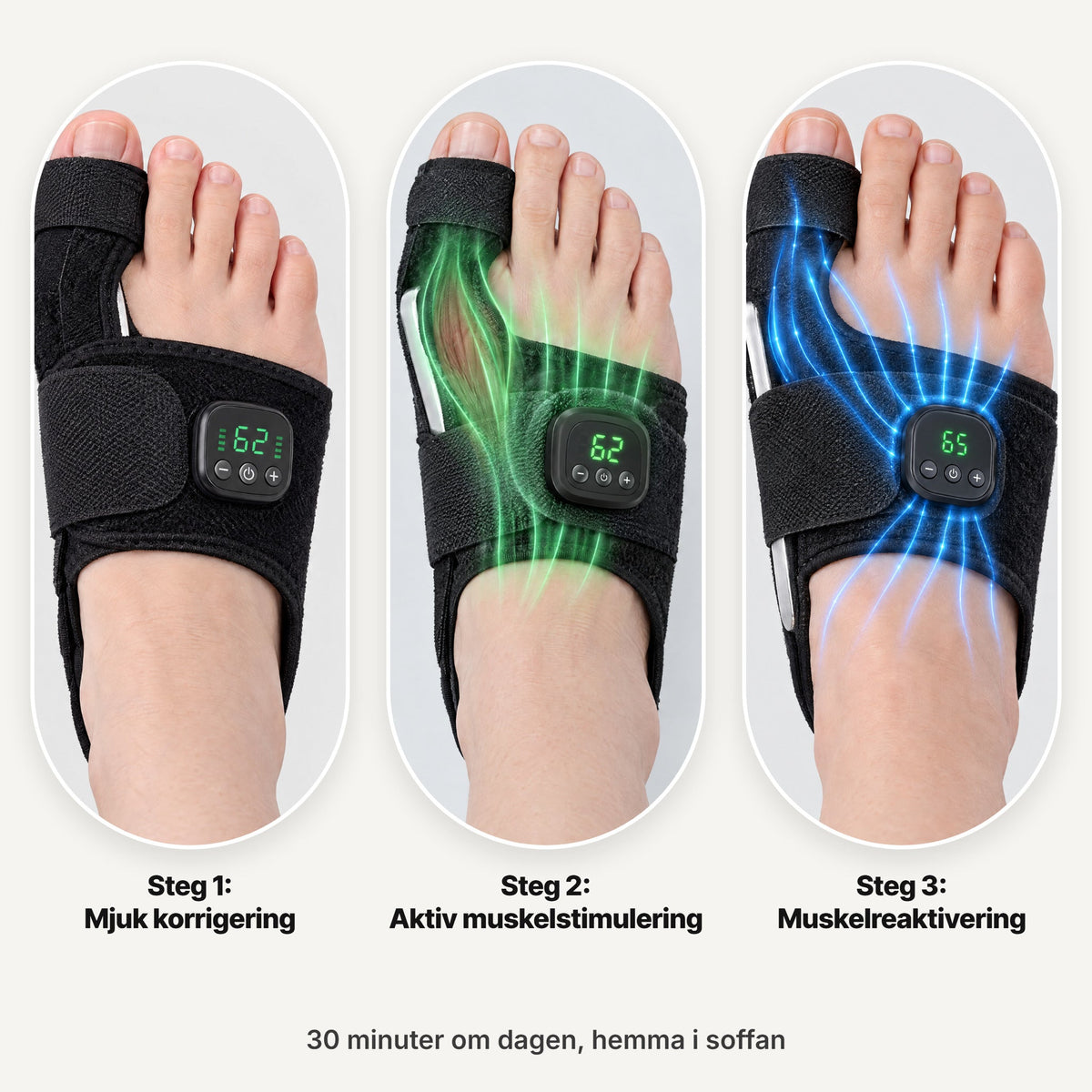 Stryde Bunion EMS, hallux valgus-korrigerare med muskelstimulering