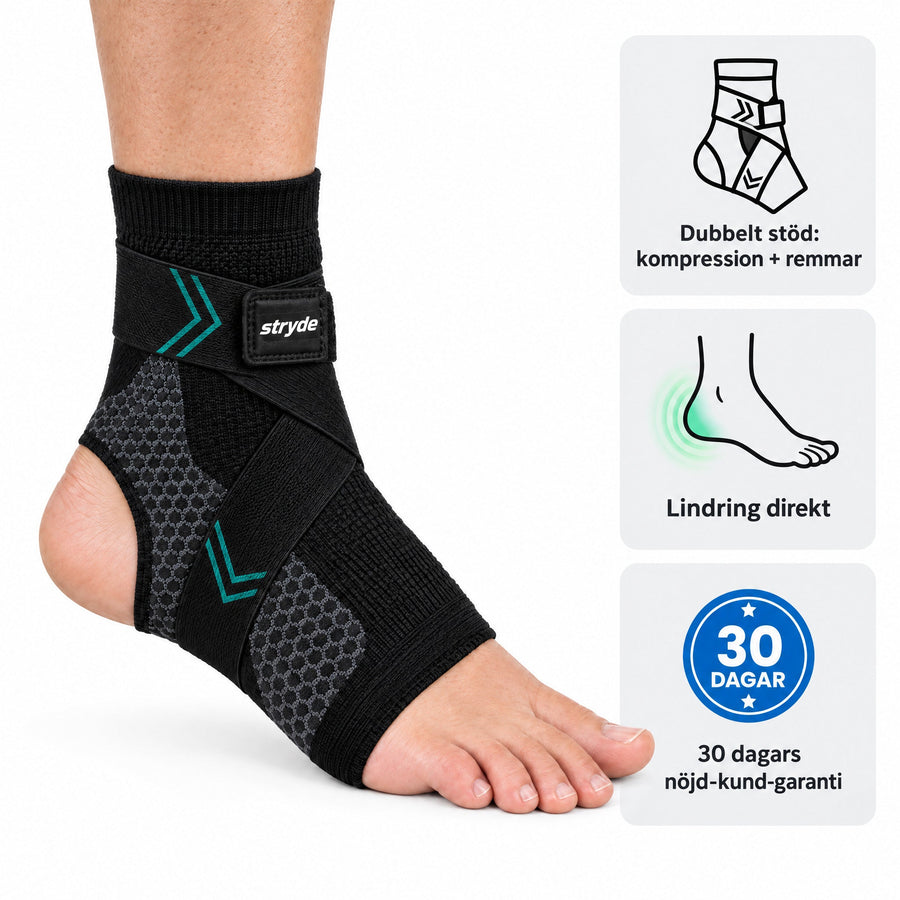Stryde Foot Sleeve – dubbelt stöd: kompression och remmar