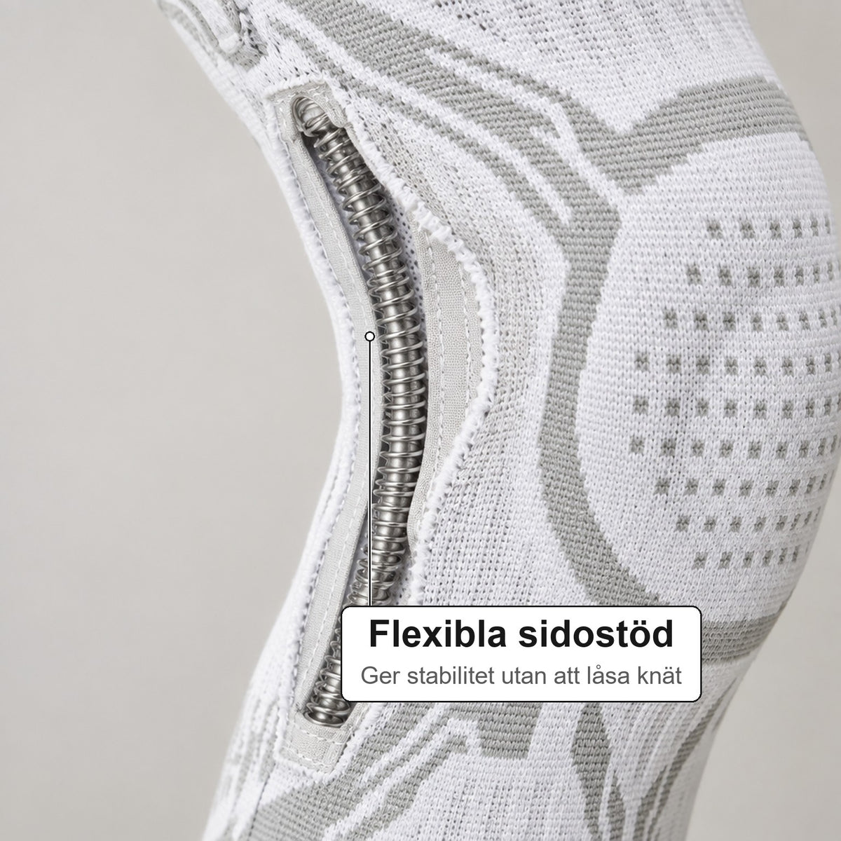 Flexibla sidostöd i knästödet