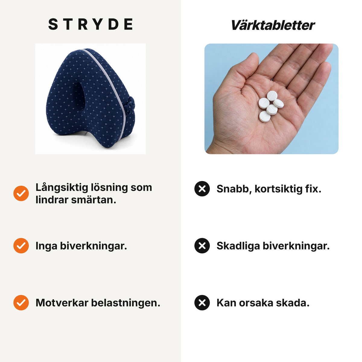 Stryde Leg Rest, benkudde för sidosovare