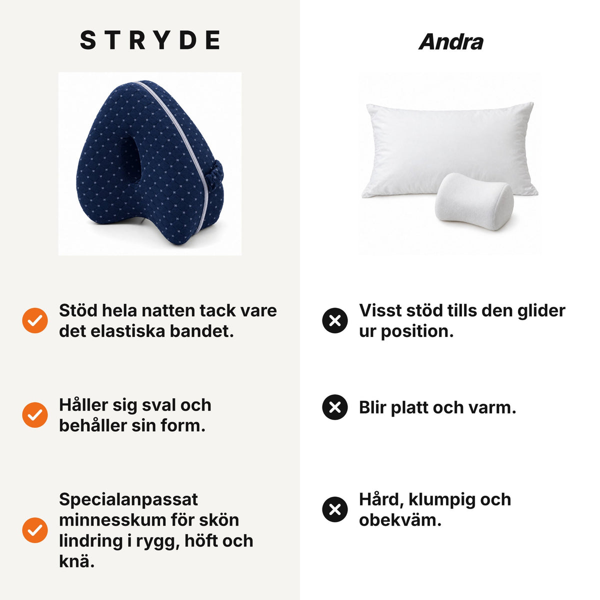 Stryde Leg Rest, benkudde för sidosovare