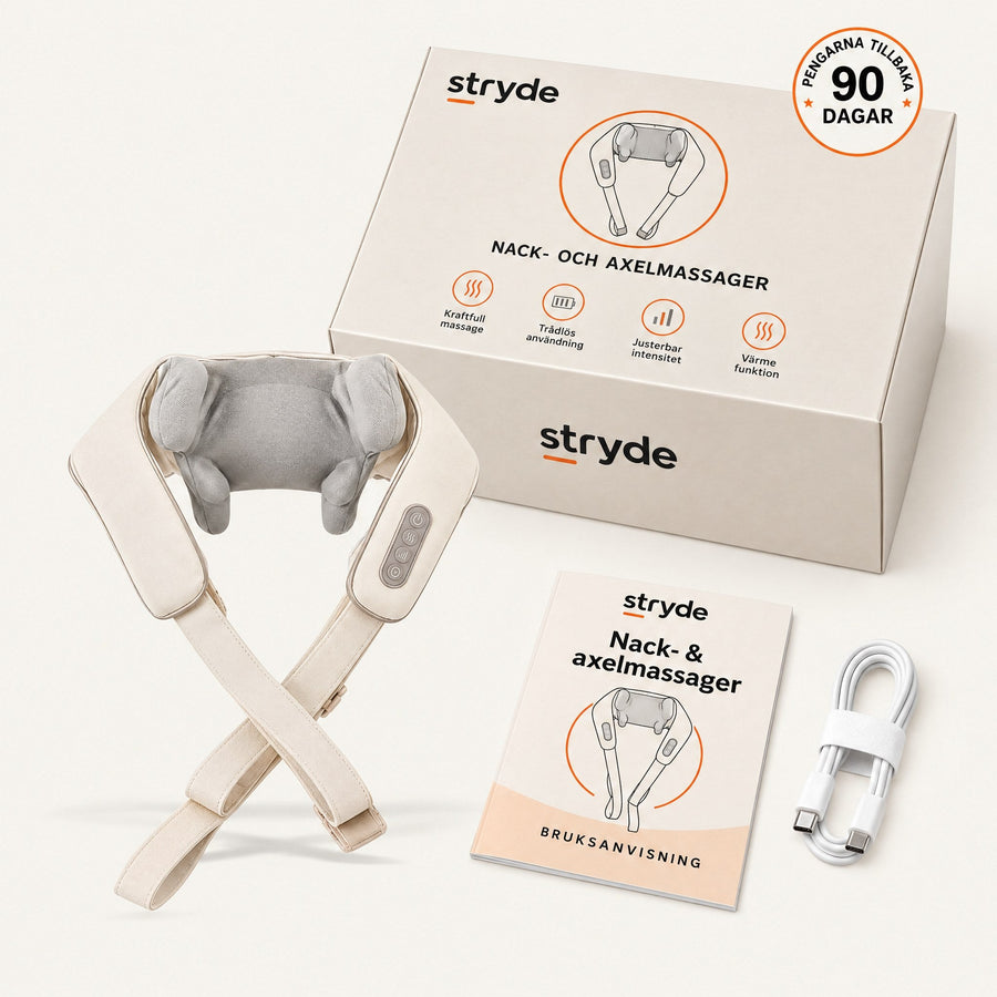 Stryde Shiatsu Pro, sladdlös nack- och axelmassager – Beige