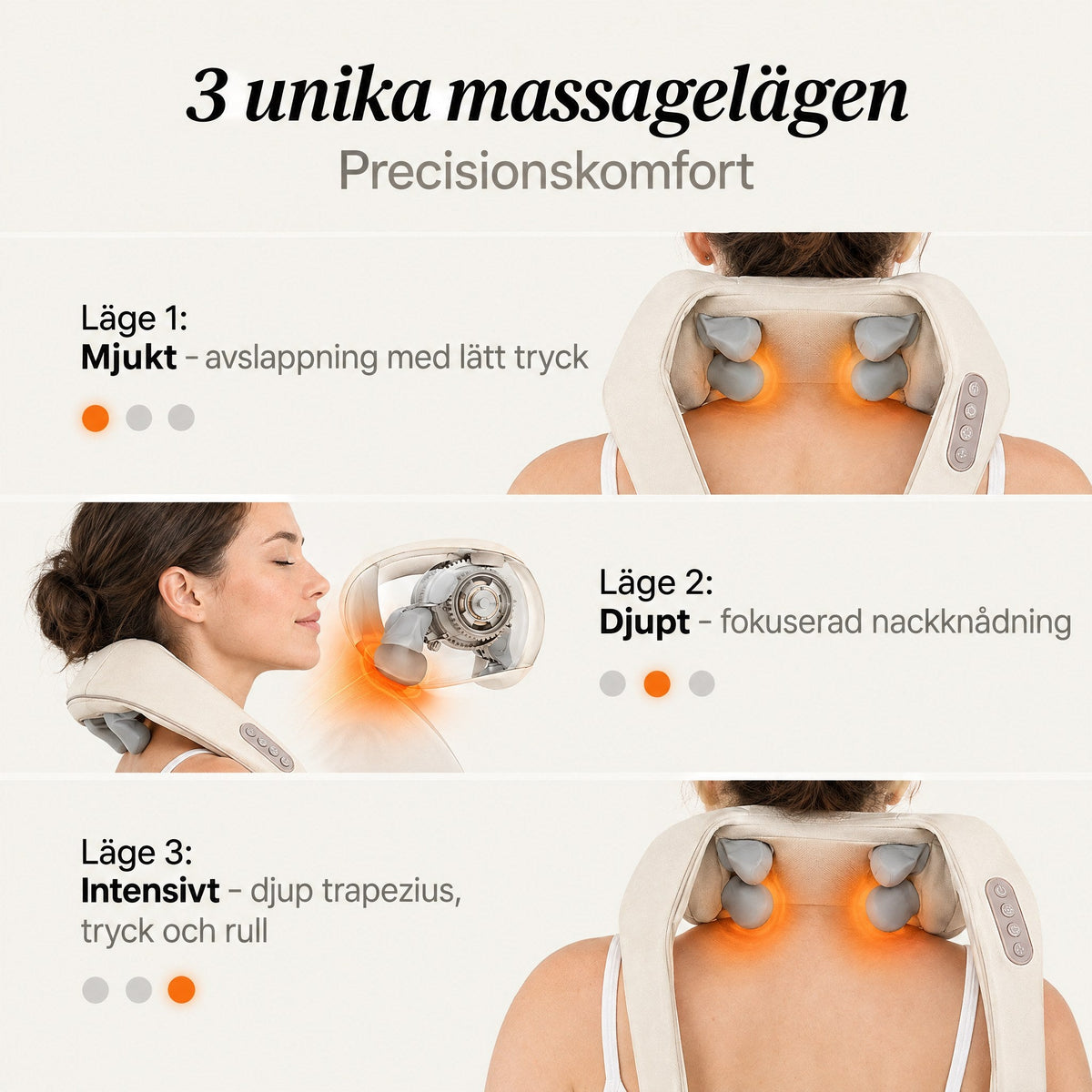 Stryde Shiatsu Pro, sladdlös nack- och axelmassager