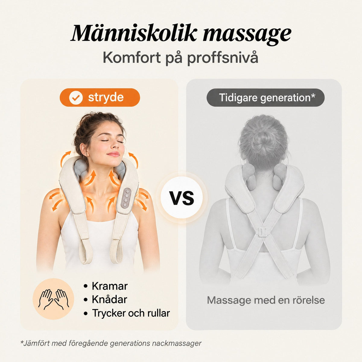Stryde Shiatsu Pro, sladdlös nack- och axelmassager