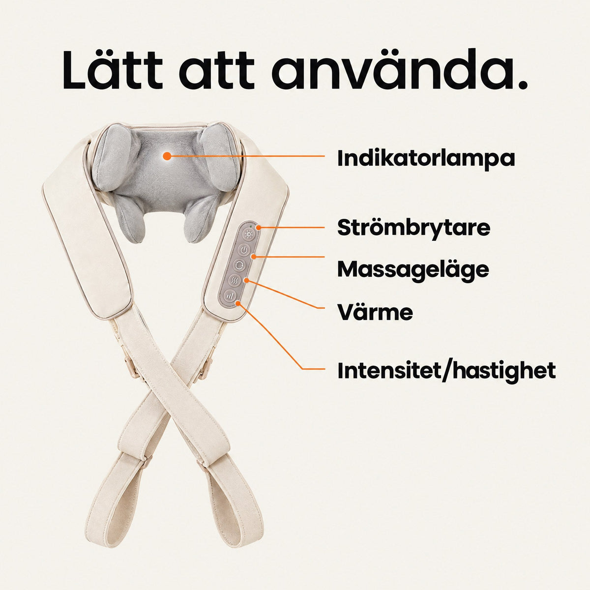 Stryde Shiatsu Pro, sladdlös nack- och axelmassager