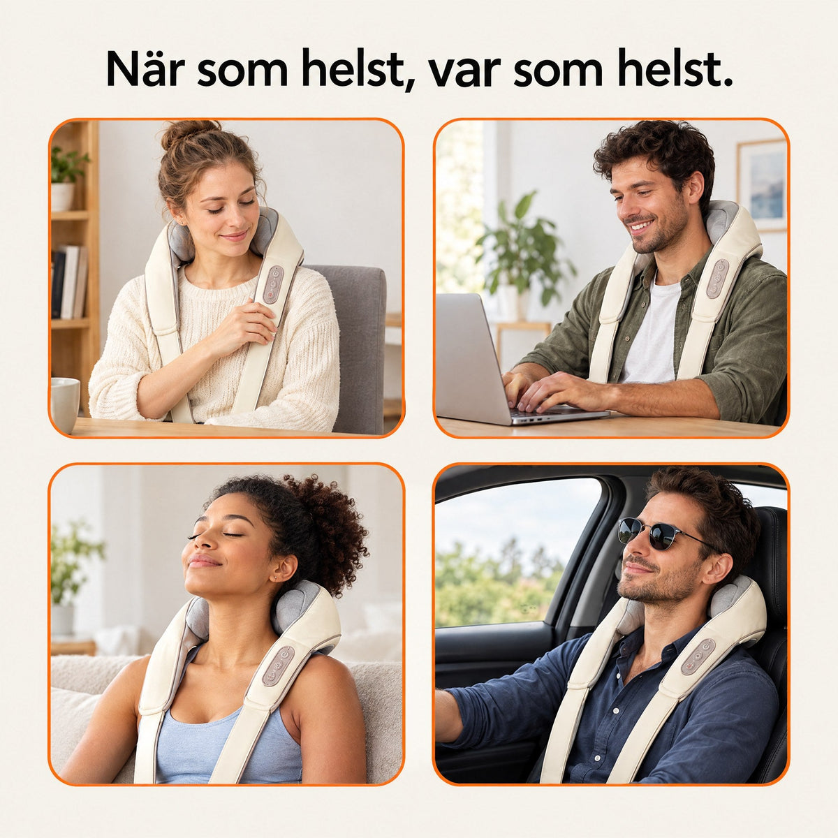 Stryde Shiatsu Pro, sladdlös nack- och axelmassager