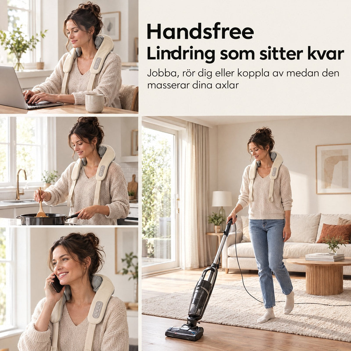 Stryde Shiatsu Pro, sladdlös nack- och axelmassager