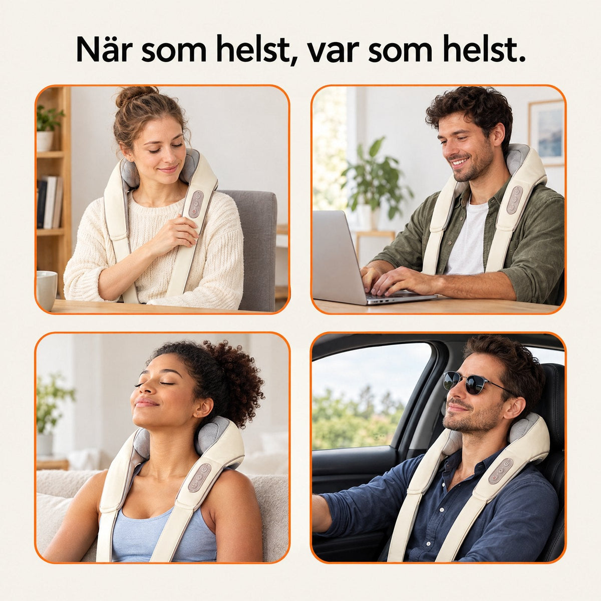 Stryde Shiatsu Pro, sladdlös nack- och axelmassager